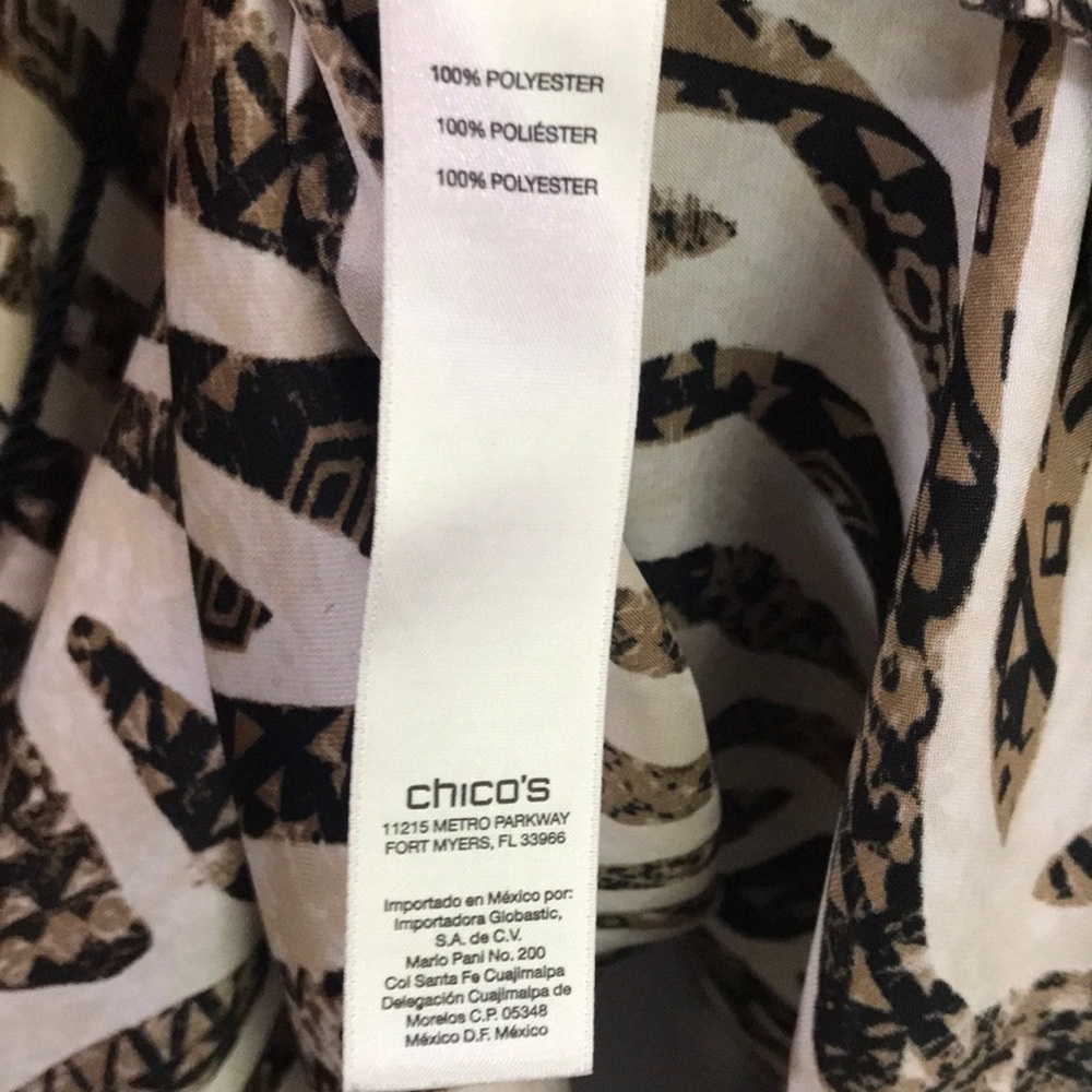 Chico's Animal Print Tunic in Brown and Cream - Picture 5 of 7